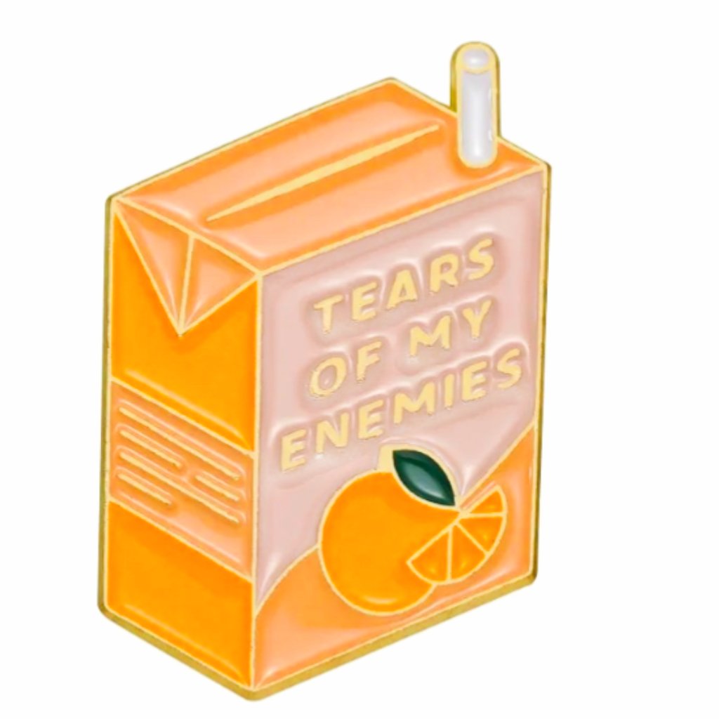 Tears Of My Enemies Juice Box Oil Dripped Enamel Pin Lapel Pin Brooch Nwt